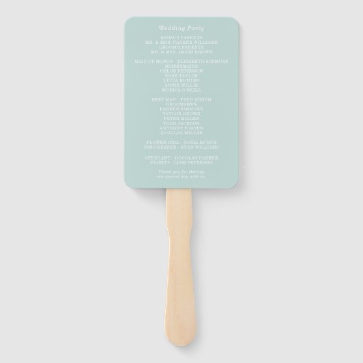 Schöne Weise Grüntöne Blumenzeitsfeier Fächer (Rückseite)