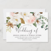 Schöne Weiß & Blütenblüte Ganzjährig Hochzeit Einladung (Vorderseite)