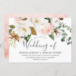 Schöne Weiß & Blütenblüte Ganzjährig Hochzeit Einladung