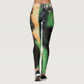 Schöne Weiß-und Goldkarneval-Maske Leggings (Rückseite)