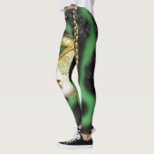 Schöne Weiß-und Goldkarneval-Maske Leggings (Links)
