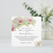 Schöne Weiß-und Pink-Orchideen Einladung (Stehend Vorderseite)