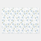 Schöne Weißblauer Blätter Muster (Vorderseite 2)