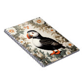 Schöne Weiße Atlantic-Puffin-Blumen Notizblock (Rechte Seite)