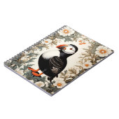 Schöne Weiße Atlantic-Puffin-Blumen Notizblock (Linke Seite)