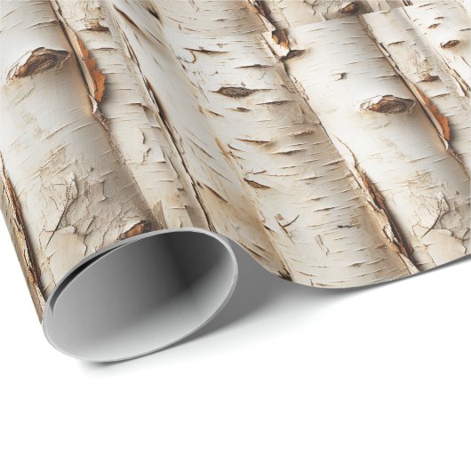 Schöne weiße Birkenbaum-Logs Geschenkpapier (Rolleneckpunkt)