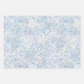 Schöne Weiße Blaue Blumen Brautparty Geschenkpapier Set (Vorderseite 2)