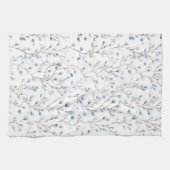 Schöne weiße blaue Blumen-Brautparty Geschirrtuch (Horizontal)