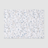 Schöne weiße blaue Blumen-Brautparty Seidenpapier (Vorderseite)