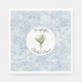 Schöne Weiße Blaue Blumen Brautparty Serviette (Vorderseite)