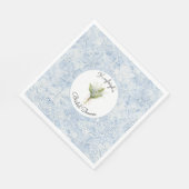Schöne Weiße Blaue Blumen Brautparty Serviette (Ecke)