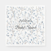 Schöne Weiße Blaue Blumen Brautparty Serviette (Vorderseite)