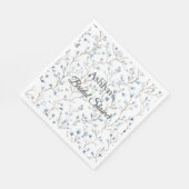 Schöne Weiße Blaue Blumen Brautparty Serviette (Ecke)