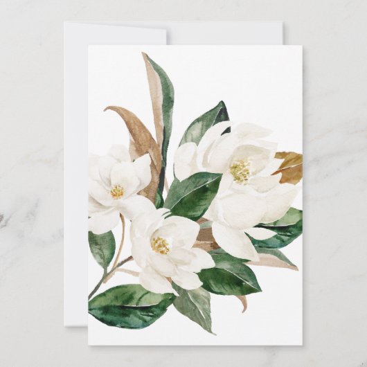 Schöne weiße Blume Bestätigung Einladung (Rückseite)