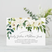 Schöne weiße Blume Creme Elegante Hochzeit Einladung (Stehend Vorderseite)