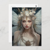 Schöne Weiße Blume Faiasy Fantasy Kunst, Dichtung  Postkarte (Vorne/Hinten)
