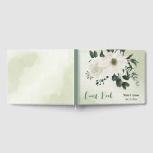 Schöne weiße Blume Grün Blätter Hochzeit Gästebuch (Voll)