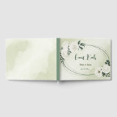 Schöne weiße Blume Grün Blätter Hochzeit Gästebuch (Voll)