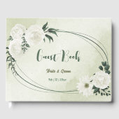 Schöne weiße Blume Grün Blätter Hochzeit Gästebuch (Vorderseite)