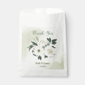 Schöne weiße Blume Grün Blätter Hochzeit Geschenktütchen (Vorderseite)
