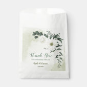 Schöne weiße Blume Grün Blätter Hochzeit Geschenktütchen (Vorderseite)