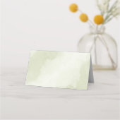 schöne weiße Blume, grüne Blätter Platzkarte (Rückseite)