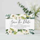 Schöne weiße Blume Grüne Frühjahrssonne Save The Date (Stehend Vorderseite)