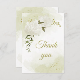 Schöne weiße Blume Grünpflanzen botanisch Dankeskarte