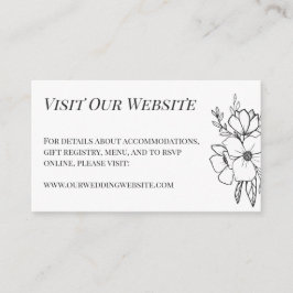 Schöne weiße Blume Hochzeitsdetails Begleitkarte