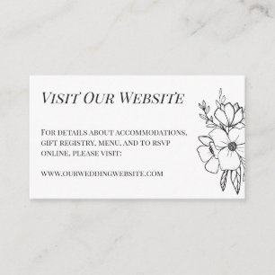 Schöne weiße Blume Hochzeitsdetails Begleitkarte