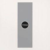 Schöne Weiße Blume Lebensmuster auf Schwarz Yogamatte (Rückseite)