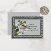 Schöne weiße Blume nach Beerdigung Danke Mitteilungskarte (Vorderseite/Rückseite Beispiel)