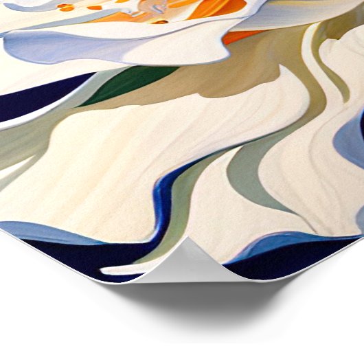 Schöne weiße Blume Poster (Ecke)