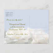 schöne weiße Blume Save the Date Ankündigungspostkarte (Rückseite)