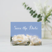 schöne weiße Blume Save the Date Ankündigungspostkarte (Stehend Vorderseite)