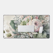 Schöne weiße Blume Schreibtischunterlage (Tastatur & Maus)