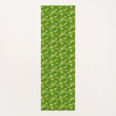 Schöne weiße Blume und Blätter für grüne Pflanze Yogamatte (Vorderseite)