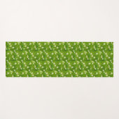 Schöne weiße Blume und Blätter für grüne Pflanze Yogamatte (Vorderseite (Horizontal))