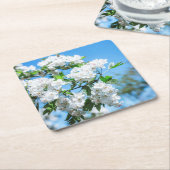 Schöne weiße Blume Untersetzer Set (angewinkelt)