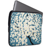 Schöne weiße Blumen blühender Baum Kunst Laptopschutzhülle (Vorne Rechts)