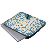 Schöne weiße Blumen blühender Baum Kunst Laptopschutzhülle (Vorne Knopf)