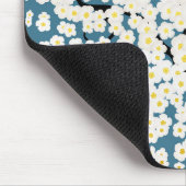 Schöne weiße Blumen blühender Baum Kunst Mousepad (Ecke)