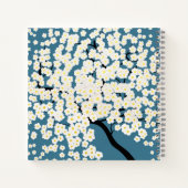Schöne weiße Blumen blühender Baum Kunst Notizblock (Rückseite)