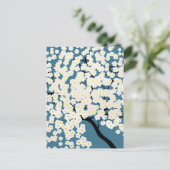 Schöne weiße Blumen blühender Baum Kunst Postkarte (Stehend Vorderseite)