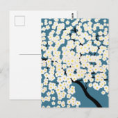 Schöne weiße Blumen blühender Baum Kunst Postkarte (Vorne/Hinten)