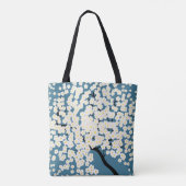 Schöne weiße Blumen blühender Baum Kunst Tasche (Rückseite)