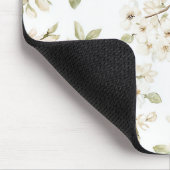 Schöne weiße Blumen Mousepad (Ecke)