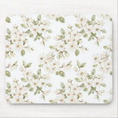 Schöne weiße Blumen Mousepad (Vorne)