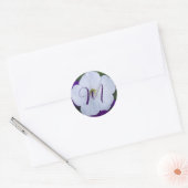 Schöne weiße Blumenfoto-Blumen-Fancy-Initiale Runder Aufkleber (Umschlag)