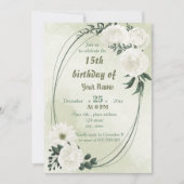 schöne weiße Blumengeometrie Geburtstagsparty Einladung (Vorderseite)